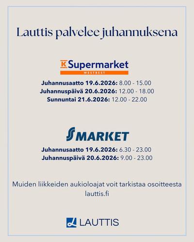 Lauttis palvelee juhannuksena